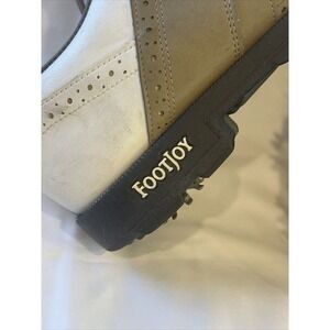 FootJoy GreenJoys Golf Shoes Mens Sz 9.5 M Soft Spikes White Beige Leather 45446